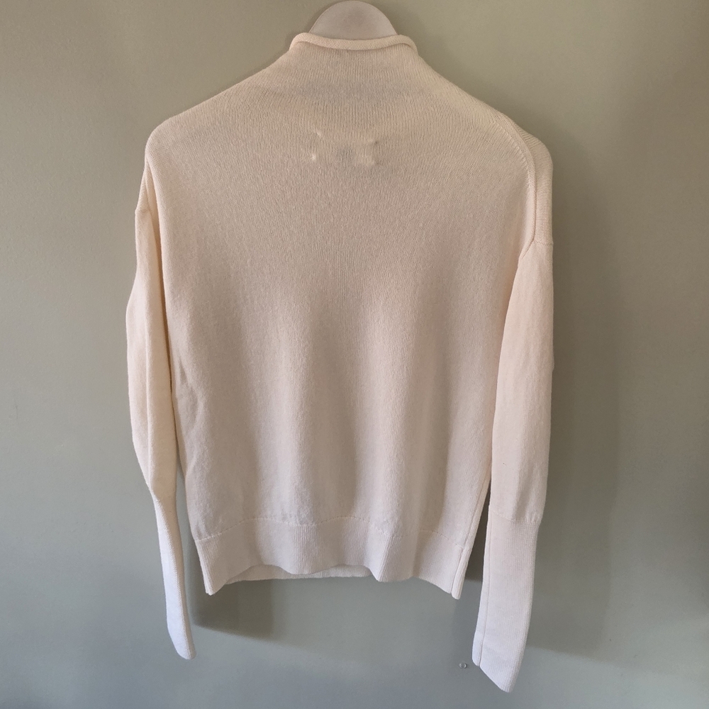 Wilfred S Modern Contemporary Minimalist Soft Girl Mock Neck Merino Wool Sweater - Picture 11 of 16